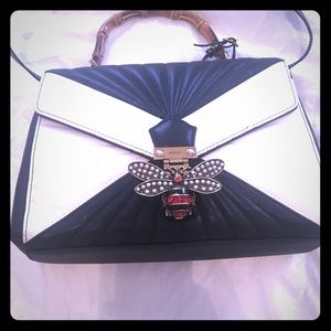 Authentic used Gucci hand bag D8GBT 8350 calfskin.